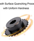 Heavy Duty Hardened Chain Sprocket 1 Inch Bore 15 Tooth 45# Steel Gears showing tooth surface quenching process for durability.