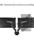 Adjustable Dual Monitor Arm Desk Mount With Smooth Mechanical Spring Height Tilt Swivel Rock Solid Clamp Base for flexible screen positioning.
