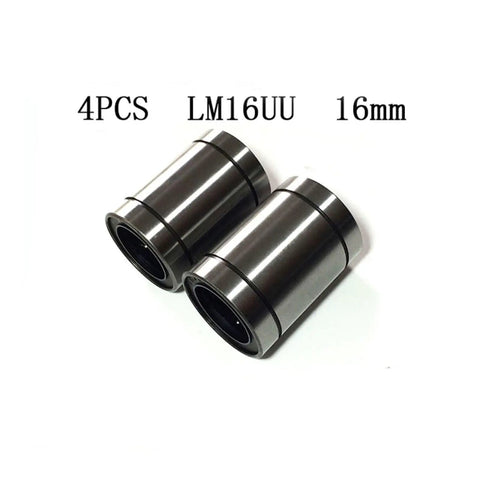 Four Pack 16mm Linear Ball Bearings For 3D Printers And CNC Rails And Shafts Smooth Glide With Low Friction Corrosion Resistant Steel Easy Install Durable Precision Engineering For Accurate Motion And Minimal Downtime. 4PCS LM16UU 16mm steel bearings