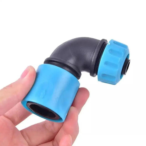 One Half Inch Garden Water Connector Quick Connect Fittings Set For Hoses And Irrigation Elbow Joints Durable Pipe Adapters For Faucets And Hoses No Fuss Easy Snap On Fits One Half Inch And Three Quarter Inch 3 Pack, blue plastic elbow fitting