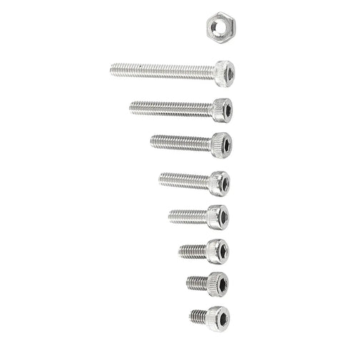 A2 Stainless Steel Hex Socket Screws And Nuts Kit With 200 Screws And 100 Nuts For Home And Office Repairs: assorted cap head screws