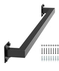 Badass Industrial Wall Mount Stair Handrail, Three Foot Black Iron Staircase Grip Square Tube with mounting hardware included.