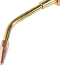 Close-up of brass torch head from Cutting Torch And Welding Set For Demanding Cutting Brazing And Heating Tasks With 90 Degree Head Angles