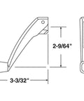 Diagram of Folding Crank Window Handle For 11/32 Inch Spindle Casement And Awning Operators with dimensions
