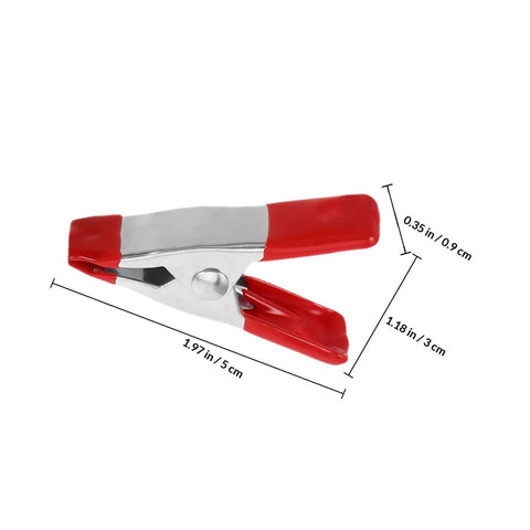 Awesome Heavy Duty Metal Spring Clamp Kit Includes 25 Multi Colored Clamps Perfect For Woodworking, Garden Crafts, DIY Projects And Home Repair Tasks With Reliable Grip. red metal spring clamp 1.97 in with size markings