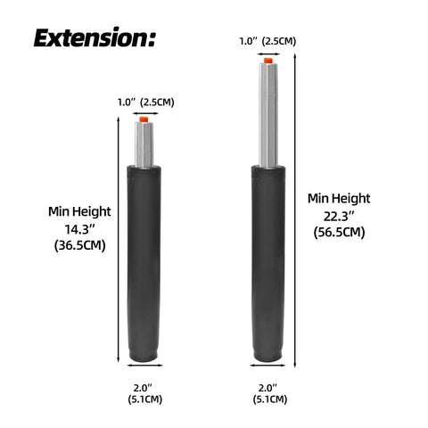 Heavy-Duty Gas Lift Cylinder For Office Chair, Gaming Chair And Stool Replacement Parts, 14 to 22 Inch Length, 8 Inch Stroke