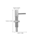Badass Stainless Steel L Shaped Indexing Lock Plunger Pin With Spring Loaded Catch Latch For Cabinets And Industrial Gear, M10 Pin side view with measurements.