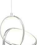 7 Inch LED Pendant Light In Chrome With 3000K Warm White Glow Ultra Sleek Cable System Slope Ceiling Mount Adjustable Height