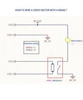 Wiring diagram for 400W 220V Servo Motor Kit With Brake, CNC Controller Bundle, showing connections to motor brake coils.