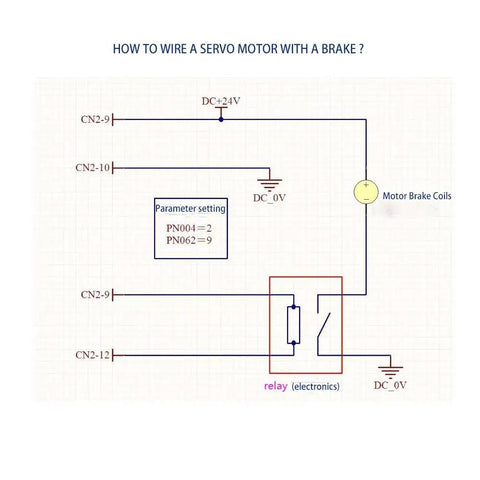 Wiring diagram for 600W 220V Servo Motor With Brake And Encoder Cable, Driver, And CNC Controller Kit