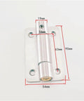 Hella Durable 304 Stainless Steel Self Closing Spring Door Hinges 10 Piece Kit with size measurements on a white background.