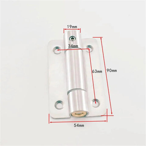 Hella Durable 304 Stainless Steel Self Closing Spring Door Hinges 10 Piece Kit with size measurements on a white background.