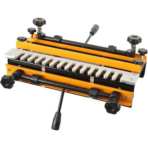 Dead On Precision Dovetail Router Jig With Half Inch Template And Twelve Inch Guiding Rail, durable aluminum steel construction.
