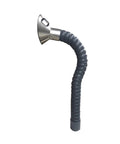Heavy Duty Stainless Steel Fume Hood With Flexible Welding Extractor Hose And Industrial Ventilation Tubing, curved extractor arm.