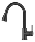 Brass Single Handle Kitchen Faucet With Pull Down Sprayer Matte Black High Arc Sink Faucet With Pull Out Sprayer Three Function
