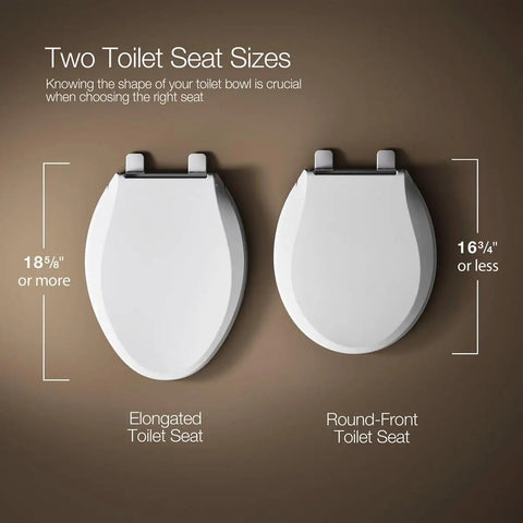 Elongated and round toilet seats comparison, Quiet Close Round Toilet Seat With Grip Tight Bumpers And Quick Attach Hardware In Biscuit Fits Most Round Toilets Soft Close Lid And Easy Install In Any Bathroom