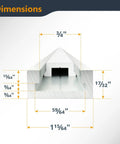 Dimensions diagram of 32 Inch Miter T Track Kit with 10 1/4-In Bolts for Table Saw and Router Table Build Custom Sleds.