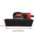 Kickass Electric Belt And Orbital Sander With Adjustable Speed Settings For Woodworking And Metal Refinishing Featuring Hella Smooth Dust Free Grinding Pad for precise sanding, 198mm long, 70mm wide base.