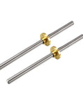 150mm T8 Lead Screw Rod 8mm Dia Stainless Steel With Copper Nut For 3D Printer Z Axis 2 Pack Trapezoidal Thread High Temp and Corrosion Resistant