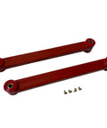 4-Piece Rear Upper And Lower Control Arm Kit With Adjustable Track Bar For 2005-2010 Ford Mustang 2-Door, Heavy-Duty HD Steel Suspension Upgrade For Improved Handling And Ride Quality, red steel arms