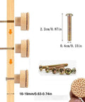 Six Piece Boho Rattan Wood Dresser Knob Set For Cabinets And Drawers Natural Finish Durable 1.57 Inch Diameter And 1.18 Inch Height Fits 16 To 19mm Door Panels Adds Warm Modern Country Chic Look No Sweat Install, wood rattan knob with screw