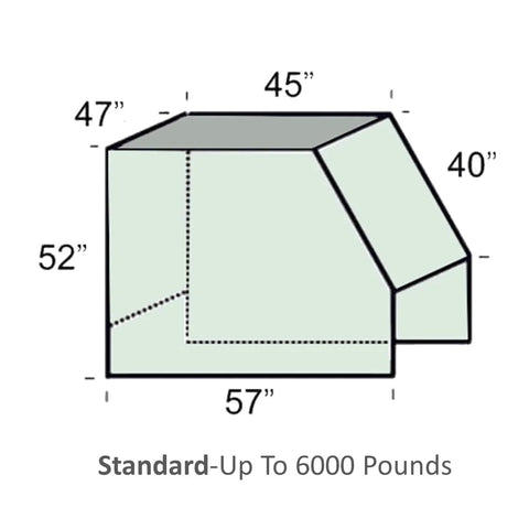 Forklift rain cover, universal up to 6000 lb, EVA transparent canopy with brown roll-up sides; 57in by 52in.