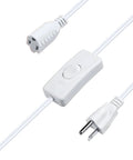Long Indoor Extension Cord With Switch On Off 3 Prong 18 AWG 6.56 Foot Length NEMA 5-15P To NEMA 5-15R SVT Wire White 125V 3A