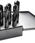 8 Piece Drill Bit Set With M2 High Speed Steel Deming Bits, 118 Degree Split Point, Silver Finish, Built Tough For Metal Wood Plastic