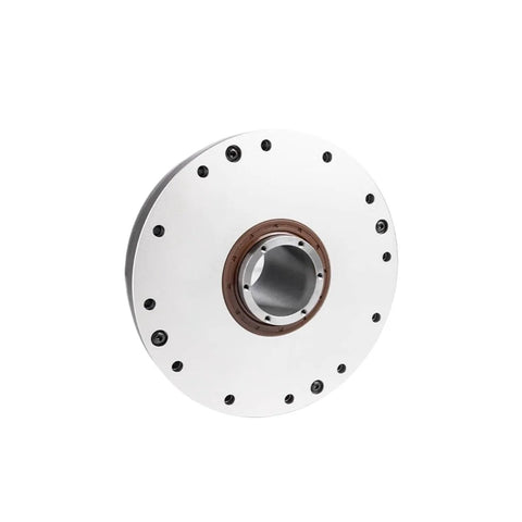 High Precision Strain Wave Gear Reducer SHF 32 I for automation robots and medical stepper motors, side view, white casing with sealed bearings