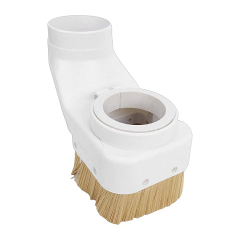 80mm spindle dust boot shoe designed to trap debris, featuring a tough rubber flange and brush for CNC routers.