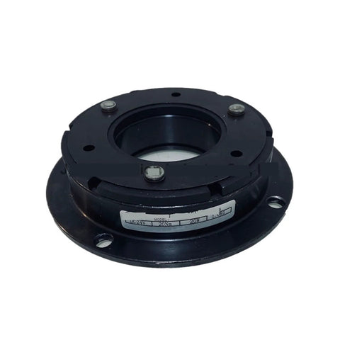 Front view of black FBD-20 DC24V dry single-plate electromagnetic brake with mounting flange