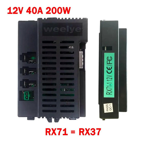 Front view of 12V Power Wheels Controller Box Upgrade Kit With Remote Control, 200W High Power RX71-1 RX37 for kids' cars