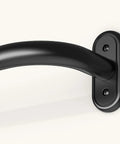 Wrap Around Curtain Rods Beefy Blackout Heavy Duty 1 Inch Curtain Pole For Windows 48 To 84 Inches Matte Black close-up mount view