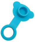 Silicone Bath Stopper for Bathtubs, Blue Drain Plug, soft flexible silicone, bear-shaped design, easy to press.