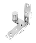 Hidden Door Pivot Hinges Stainless Steel 1 Pair Concealed Hinges for secret bookcase doors, showing size and design, silver finish