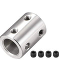 10mm To 10mm Bore Rigid Shaft Coupling With Set Screw L22XD16 45 Steel For 3D Printers CNC Machines Motors DIY Robots angled view