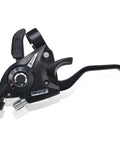 3x7 Speed Shifter And Brake Lever Kit With Gear Indicator for Mountain Bike Road Bike MTB BMX Fixie Cycling; close-up angle.