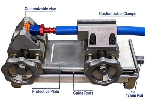 EZ On Hose Press For Barbed Fittings Insertion Easy Clamp And Drive Screw System, stainless steel vise and clamps for 1/4 to 1 inch hoses