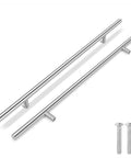 10 Pack Stainless Steel T Bar Cabinet Handles In Satin Brushed Nickel Finish For 24 Inch Length And 15 Inch Hole Center Silver Drawer Pulls