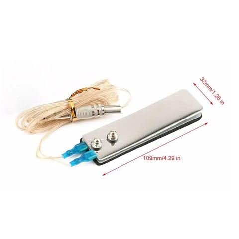 Two Pack Tattoo Foot Pedal Switch with Quarter Inch 6.35mm Plug and Stainless Steel Clip Cord, Long 1.5m Cable