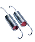 Heavy Duty Recliner Tension Springs Two Pack Four Inch Five Eighth Replacement Hardware For Couch And Sofa Mechanism Repair Rock Solid Parts That Snap Straight Into Place Silver Steel Coil close-up view of springs with hooks