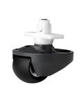 Omni-directional front caster wheel for Roborock robot vacuums; black wheel with white mounting stem