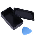 Kick Ass Heavy Duty Abs Plastic Project Enclosures Small Electrical Junction Cases With Opening Tool Moisture Proof Diy Electronics Power Housing Box Set Of Six Black Compact Build with open lid and blue tool