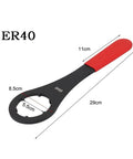 Ditch The Struggle With This Heavy Duty CNC Spanner Wrench For Easy ER Nut Locking And Removal On Machine Tools Fits ER16 20 25 32 And 40 Collet Chucks Perfect For Pro Shops And DIY Builders A Must Have Tool. Image shows an ER40 CNC spanner wrench, 29cm long, with a black and red handle.