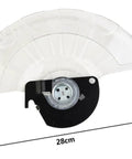 Clear View Aluminum Miter Saw Blade Guard Replacement with 28cm size shown, transparent and durable design for precise cuts on electric saws.