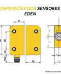 Diagram of 2TLA020051R5400 Adam Safety Sensor With OSSD Signals and M12 Connector IP69K dimensions in millimeters