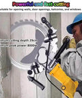Premium Heavy Duty Electric Concrete Circular Saw Delivering Water Fed Dust Suppression And High Speed Ring Blade For Knockout Granite Cuts And Wall Chasing Projects With Durable Carry Case with 29cm depth.