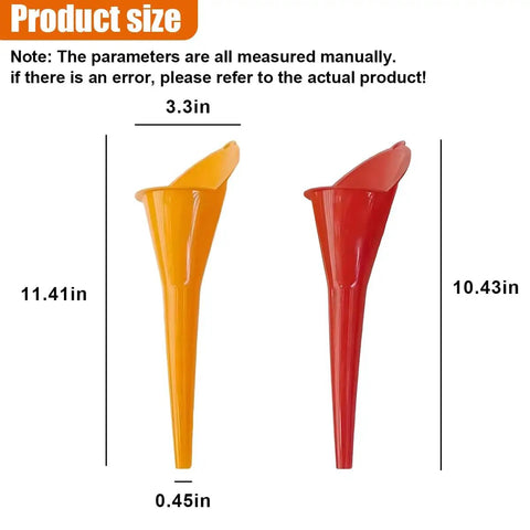 Long Neck Oil Funnel Set 2 Pack Small Plastic Spill Saver Funnels for Automotive Oils Water Diesel Lubricants Engine Oil
