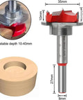 Heavy Duty 35mm Hinge Hole Locator Template Adjustable For Forstner Bits features a precise drill bit and wood cutout.