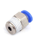One Quarter Inch Tube OD To One Quarter Inch NPT Male Straight Push To Connect Pneumatic Fittings Nickel Plated Brass Quick Connect